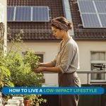 Eco-friendly home with LED bulbs, reusable bags, and compost bin promoting sustainable living